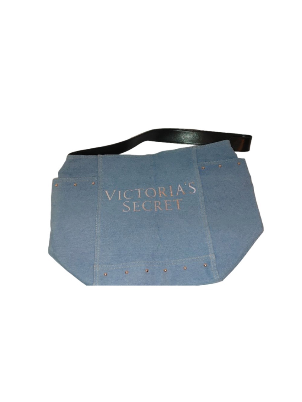 Victoria's Secret Denim Tote Bag w. Rose Gold Studs